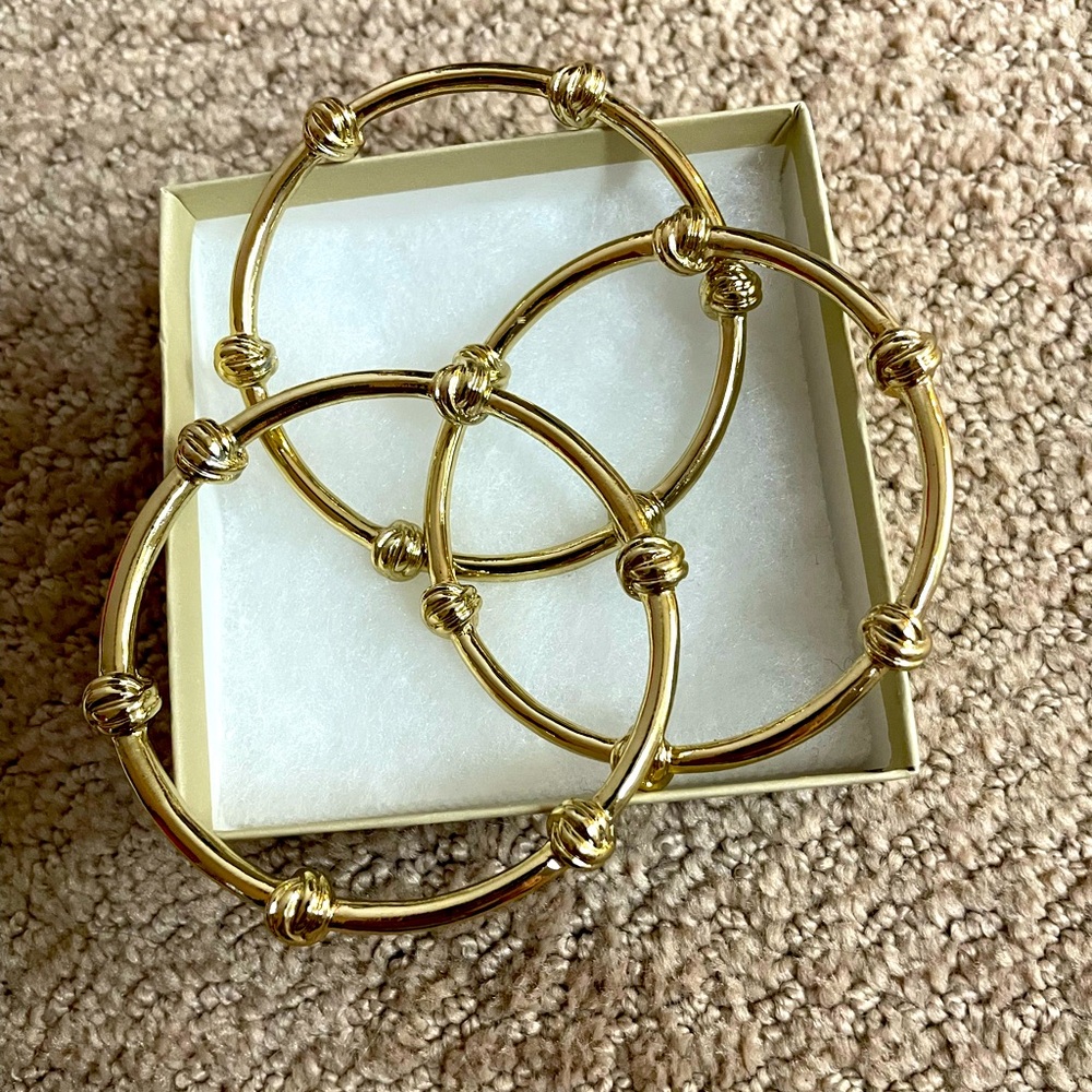 Banana Republic Gold Plated Geometric Bracelet, set of 3